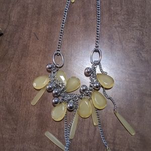 Yellow necklace with matching earrings